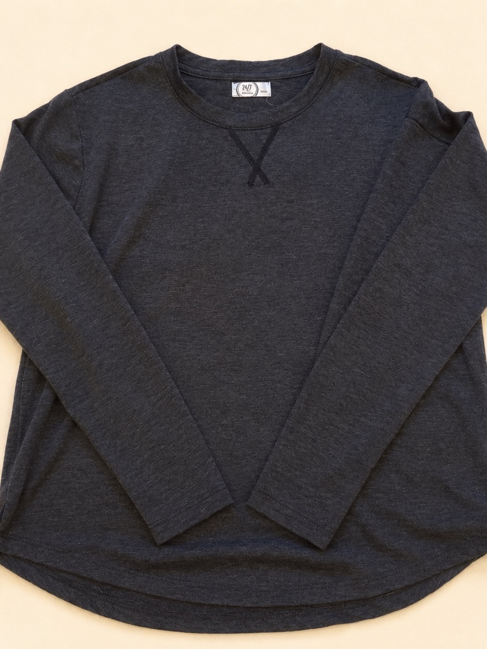 Maurices Dark Heather Gray Crew Neck Long Sleeve Tee